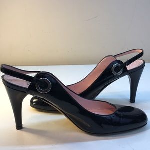 Isaac Mizrahi Black Patent Leather Heel Size 8